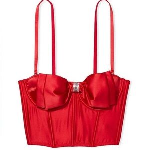 NWT VICTORIA’S SECRET DREAM ANGELS CORSET TOP BUSTIER BOW RHINESTONES